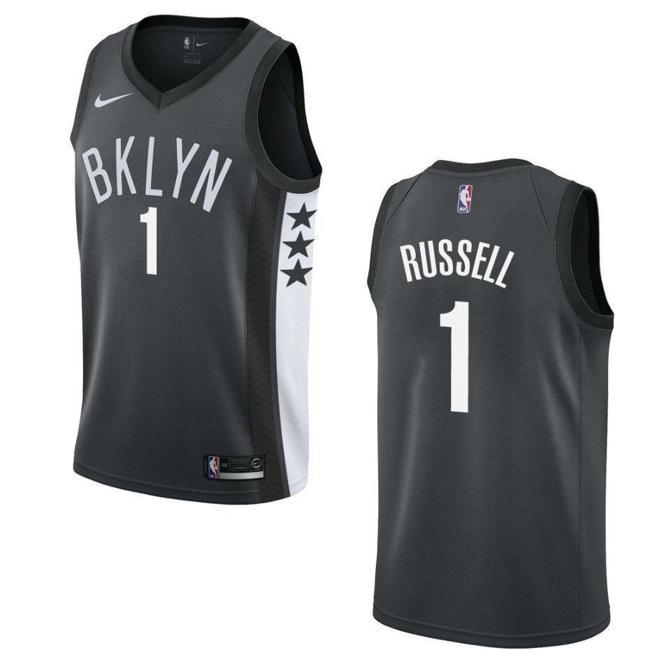 Men's Brooklyn Nets D'Angelo Russell Statement Swingman Jersey Black S-3XL