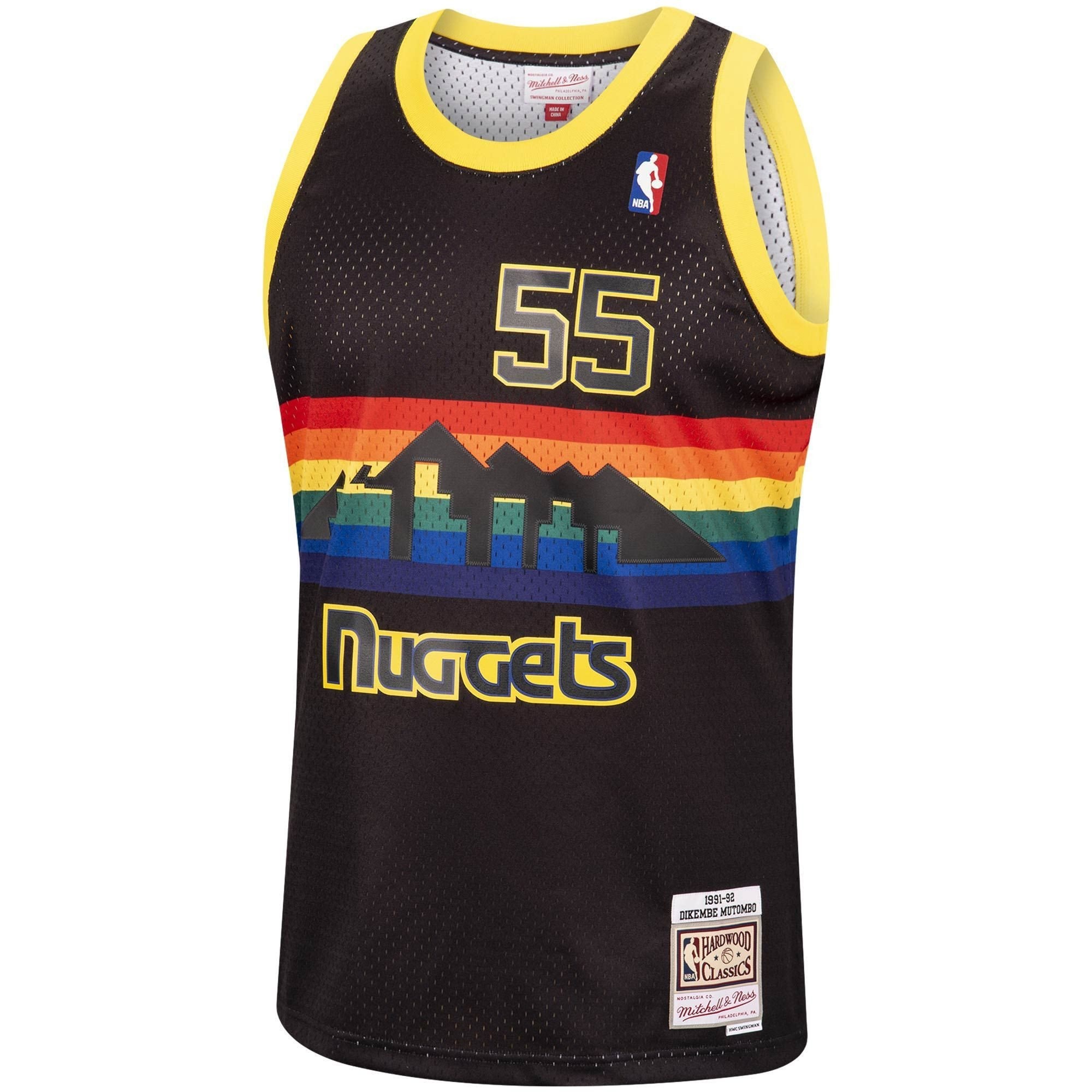 Dikembe Mutombo Denver Nuggets Mitchell & Ness 1991-92 Hardwood Classics Reload Swingman Jersey Black