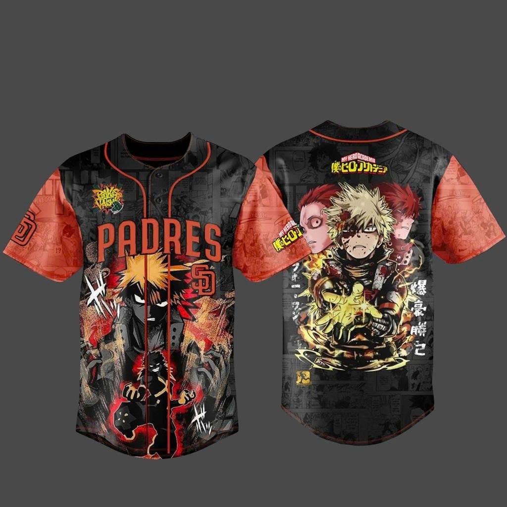 Baseball Team x My Hero Academia U.S. Tour 2026 Bakugo Baseball Jersey