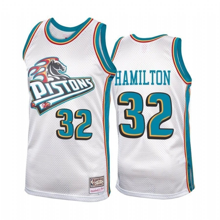 Men's Detroit Pistons Richard Hamilton #32 Platinum Hardwood Classics Jersey