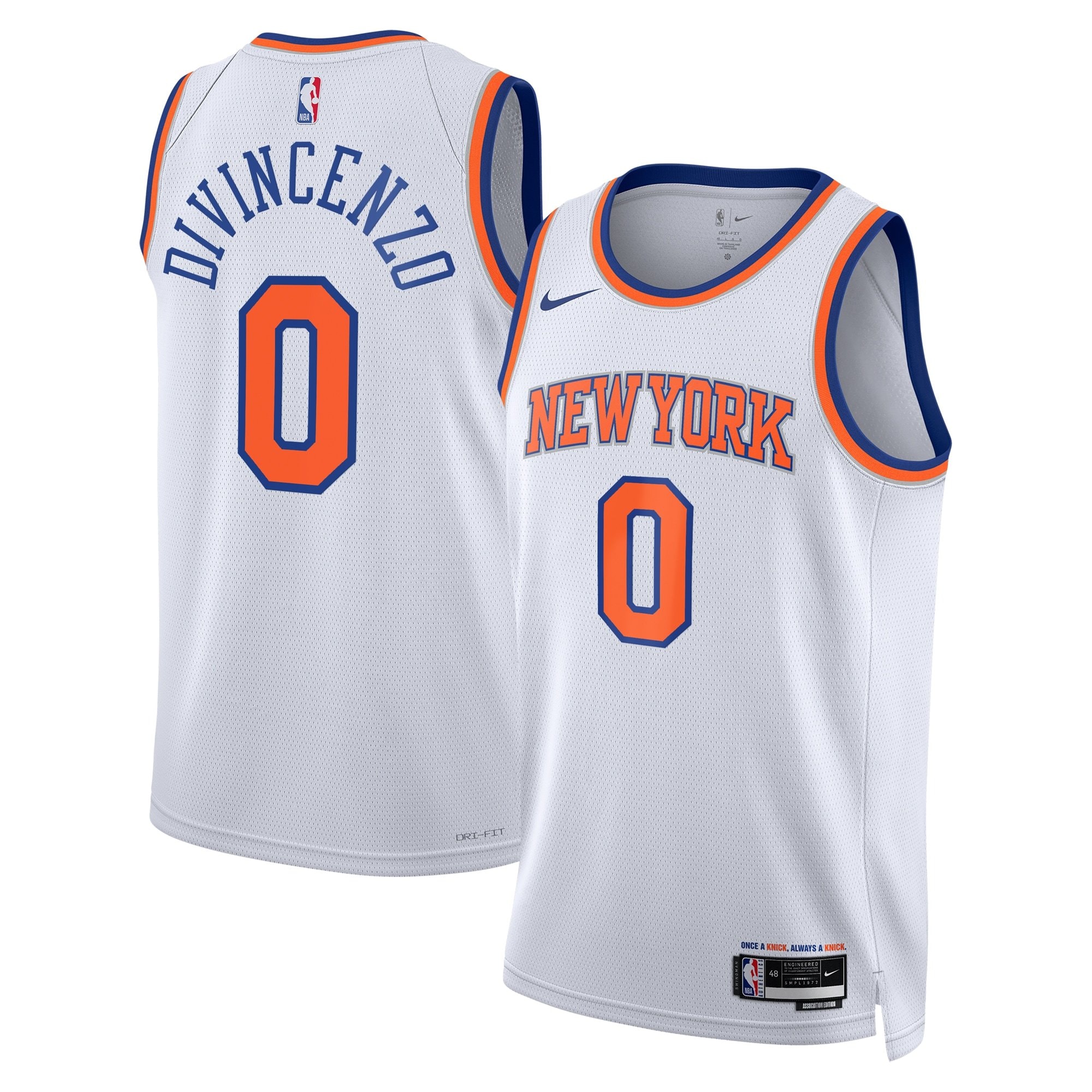 New York Knicks Donte DiVincenzo Association Edition Swingman Jersey White Unisex