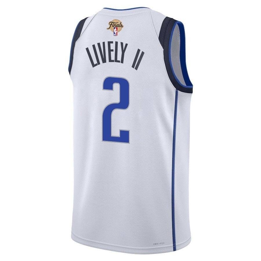 Dereck Lively II Dallas Mavericks 2024 Finals Patch Swingman Jersey Association Edition White