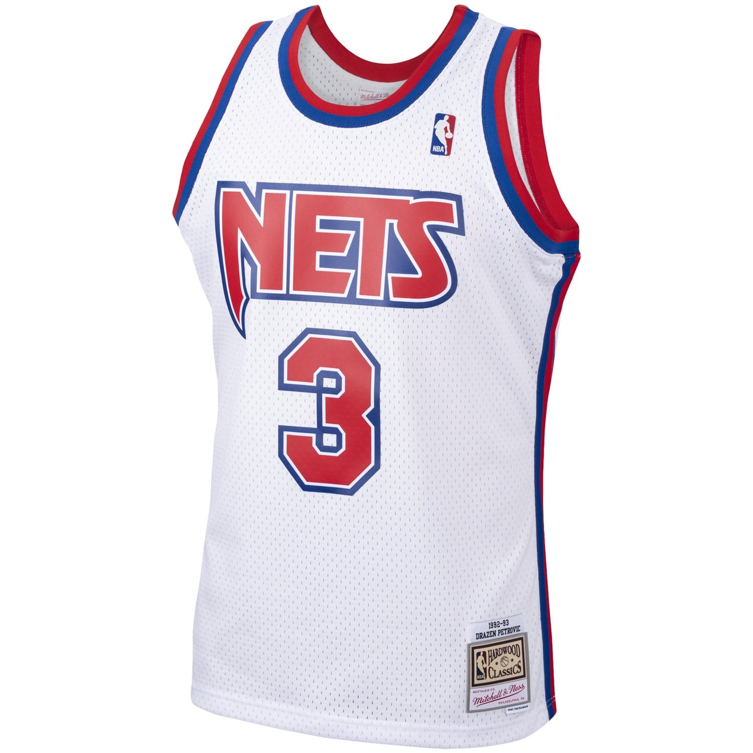 Men's Mitchell & Ness Drazen Petrovic White New Jersey Nets 1992 Hardwood Classics Swingman Jersey