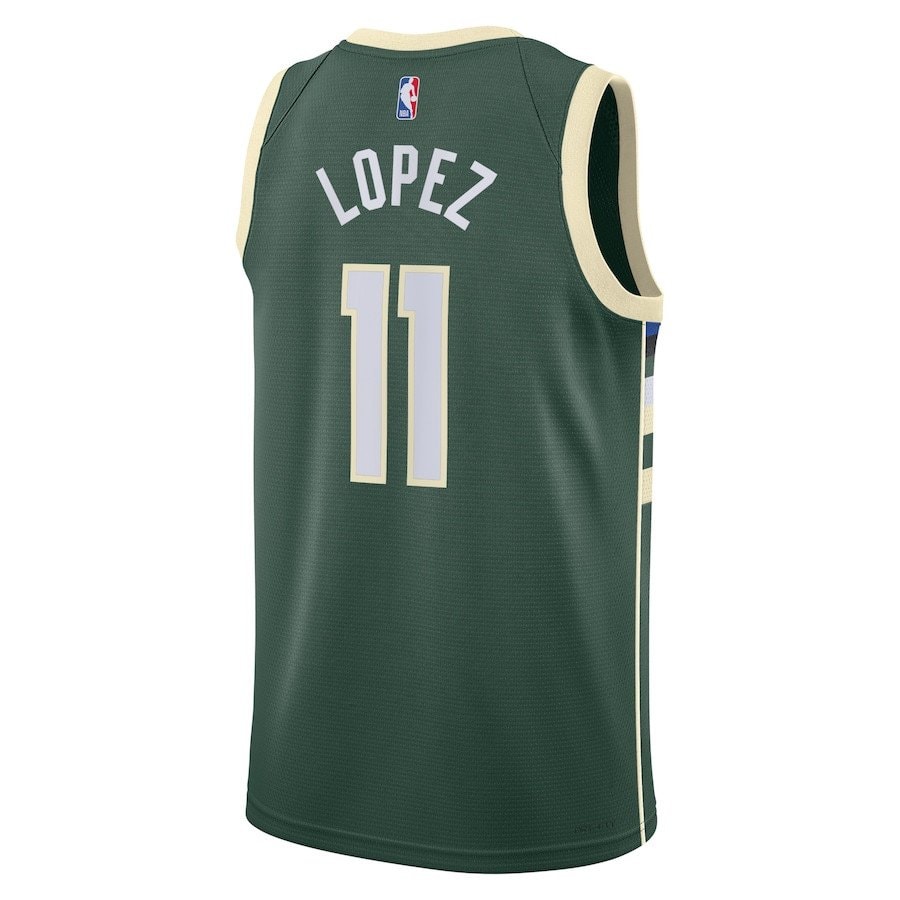 Brook Lopez 11 Milwaukee Bucks Unisex Swingman Jersey Icon Edition Hunter Green