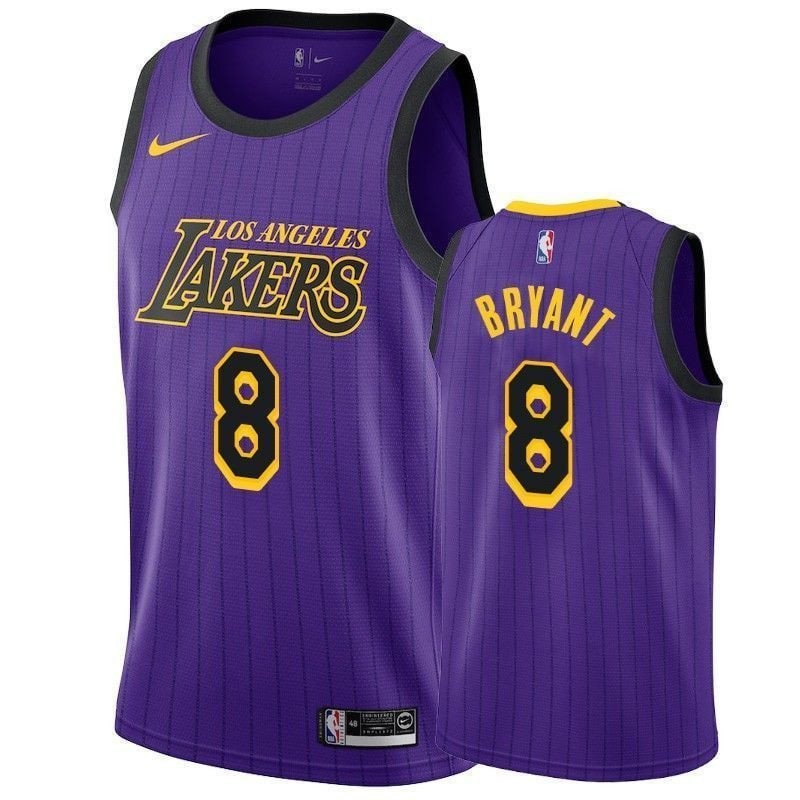 Men's Kobe Bryant 8 City Purple Lakers Basketball Jersey Purple Multicolor S-3XL