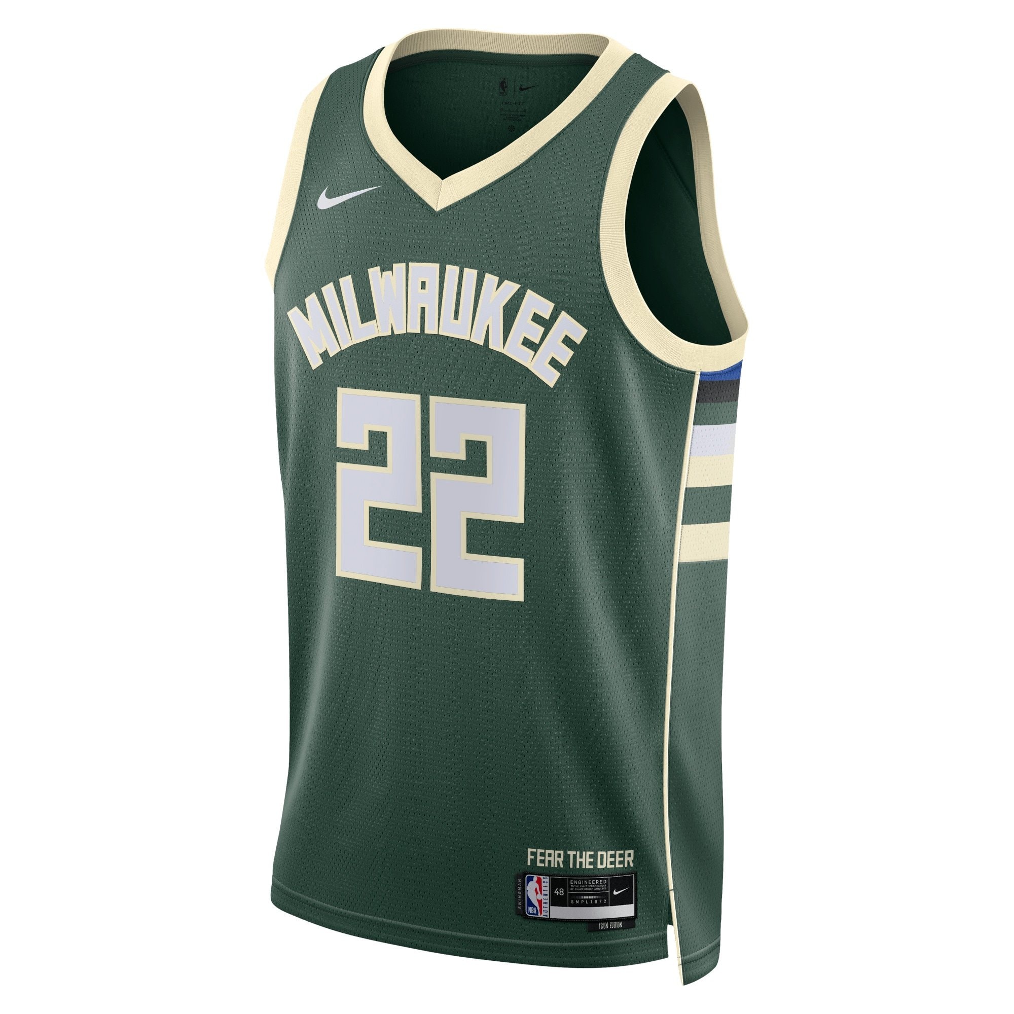 Milwaukee Bucks Icon Edition Swingman Jersey Hunter Green Khris Middleton Unisex