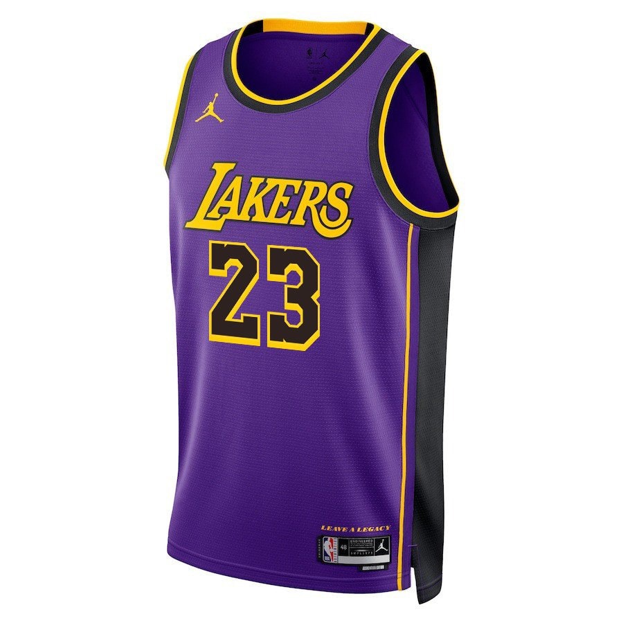 LeBron James 23 Los Angeles Lakers Statement Edition Swingman Jersey Purple Mens