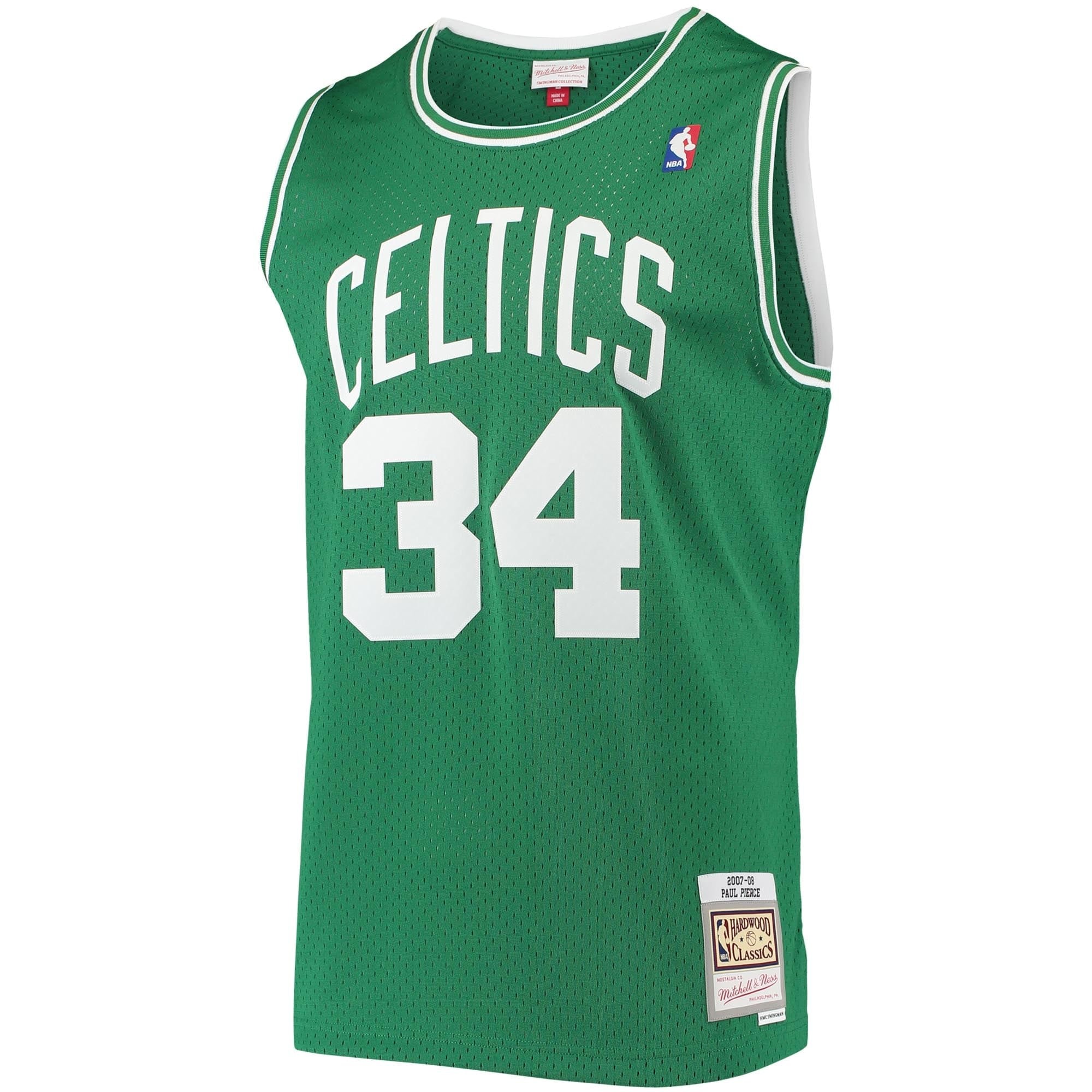 Men's Mitchell & Ness Paul Pierce Kelly Green Boston Celtics 2007-08 Hardwood Classics Swingman Jersey