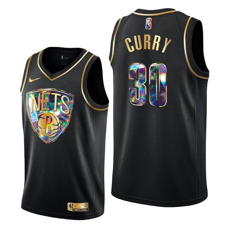 Seth Curry 30 Basketball Team Diamond Logo Black Jersey - Men Jersey