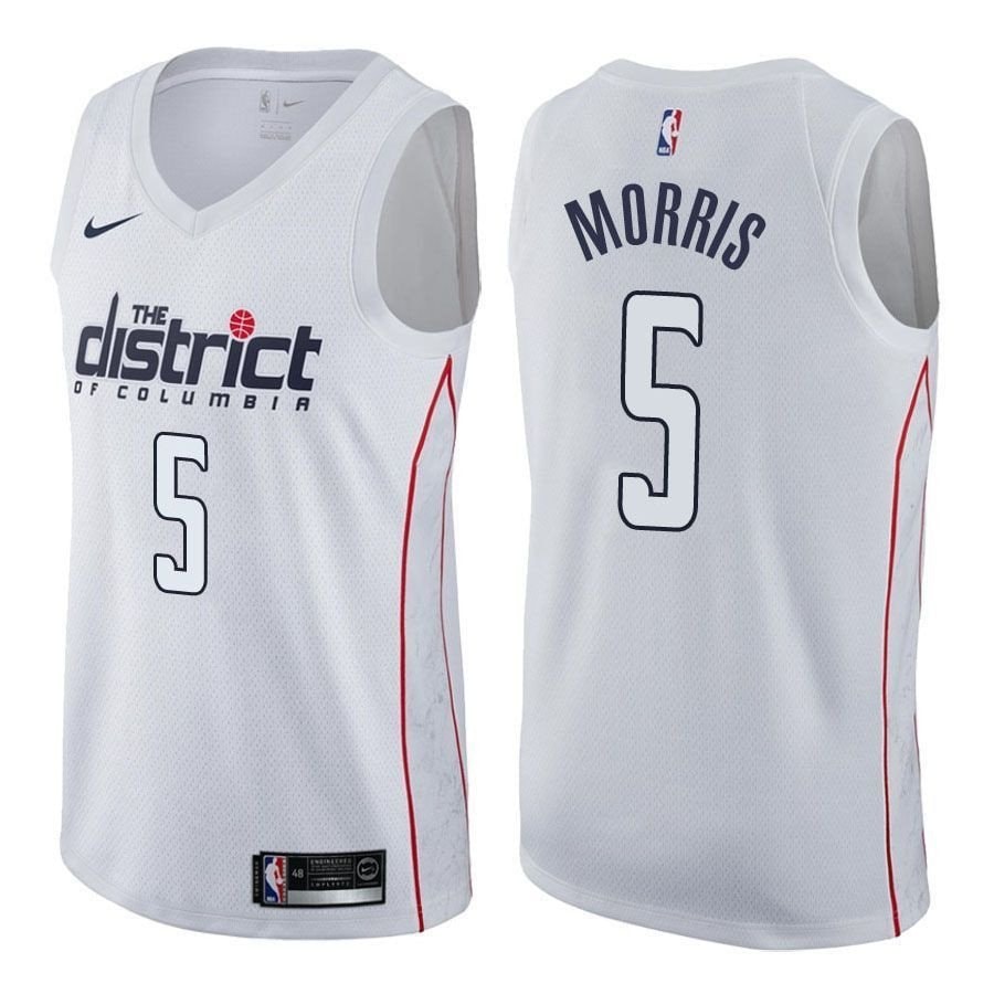 Men's Basketball Team Male Markieff Morris 5 City Edition White Jersey