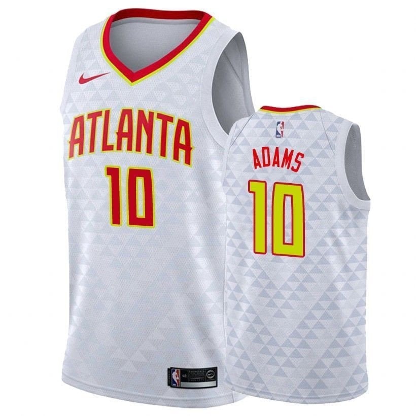 Men's Jaylen Adams Hawks #10 Association White Basketball Jersey