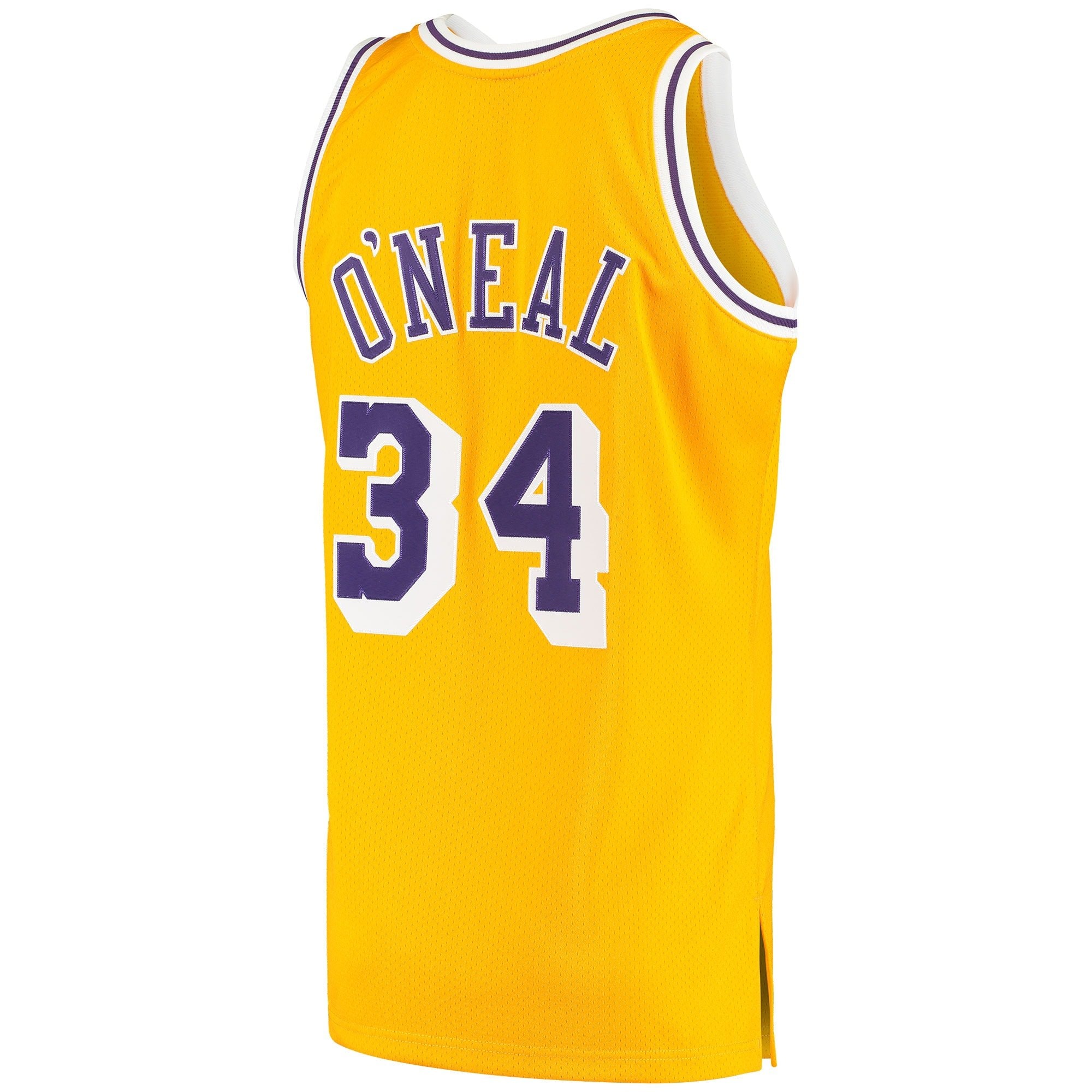 Men's Mitchell & Ness Shaquille O'Neal Gold Los Angeles Lakers 1996/97 Hardwood Classics Jersey