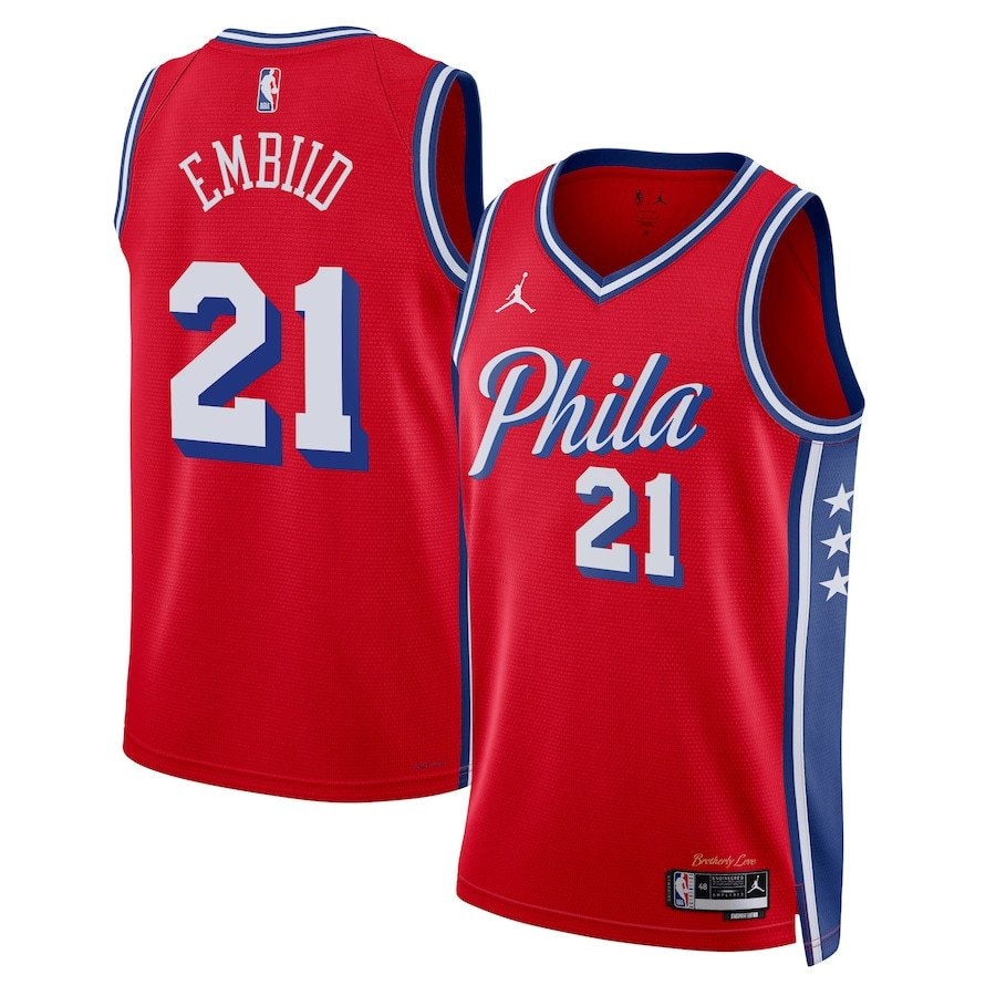 Joel Embiid 21 Philadelphia 76ers Unisex Swingman Jersey Statement Edition Red