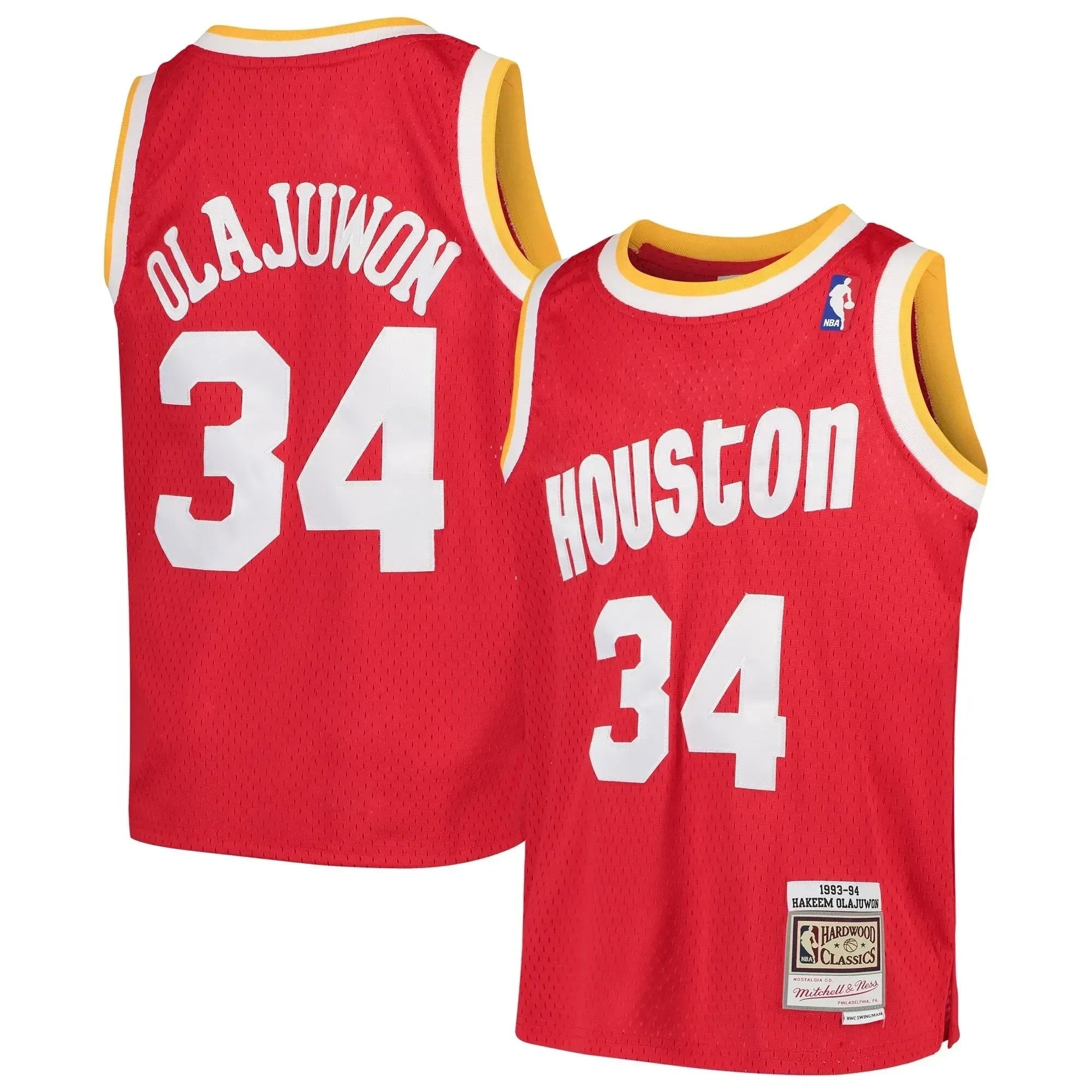 Hakeem Olajuwon Houston Rockets Mitchell & Ness Youth Swingman Throwback Jersey Red