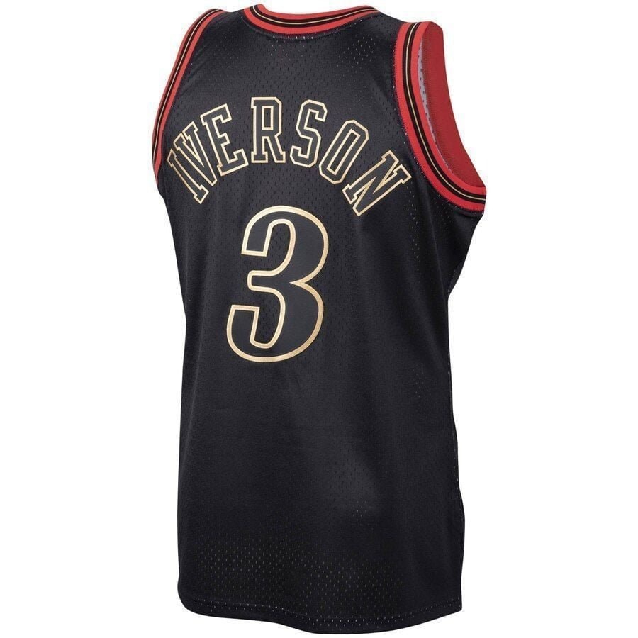 Allen Iverson Philadelphia 76ers Mitchell & Ness Slam Swingman Jersey Black Multicolor