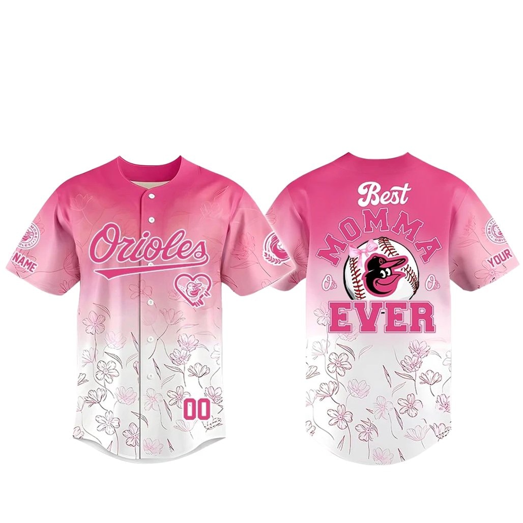 Custom Name and Number Baseball Team Happy Mother’s Day 2026 Pink Baseball Jersey