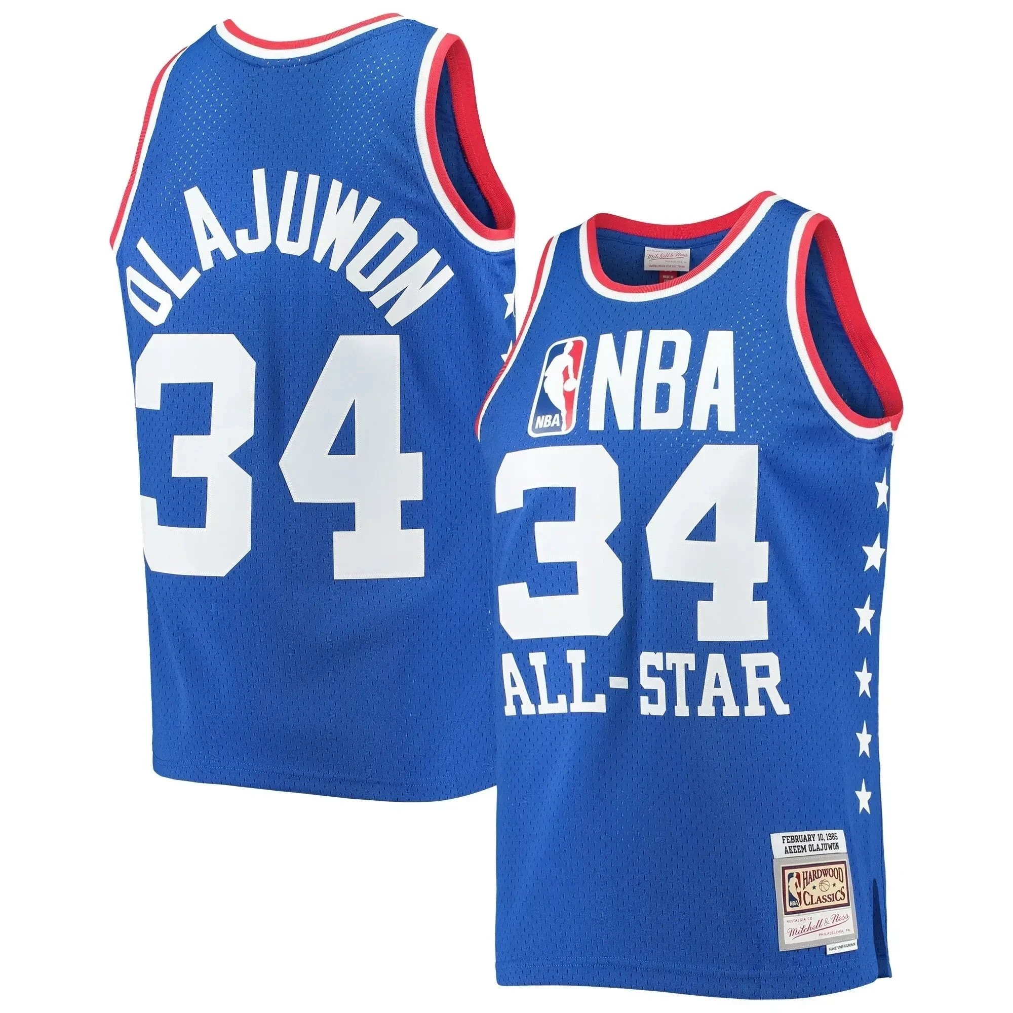 Hakeem Olajuwon Western Conference Mitchell & Ness 1985 All-Star Game Swingman Jersey Royal
