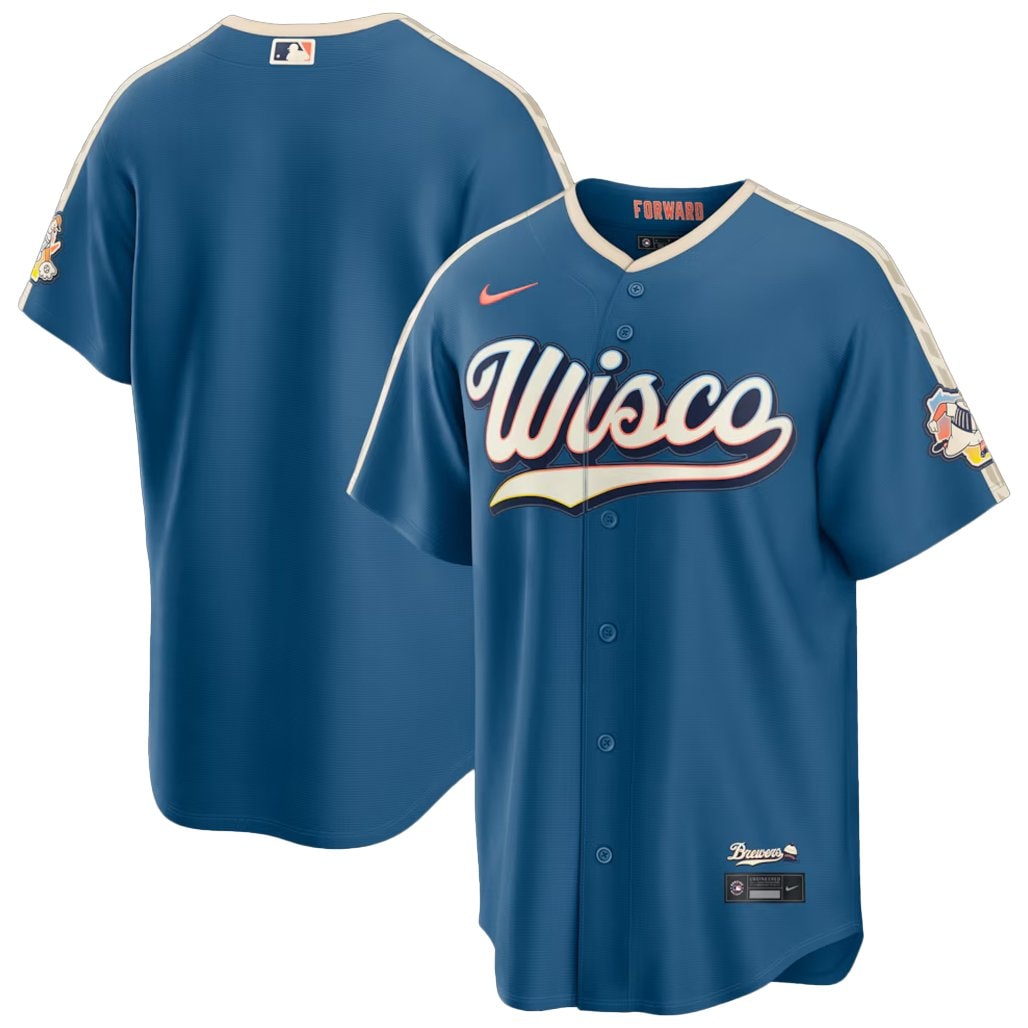 Baseball Team Mineral Blue 2026 City Connect Stadium Wisco Baseball Jersey