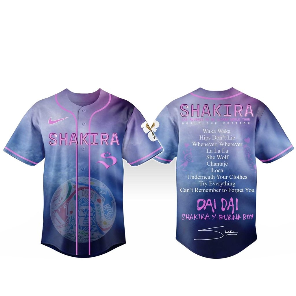 Shakira Las Mujeres Ya No Lloran Tour World Cup 2026 Baseball Jersey
