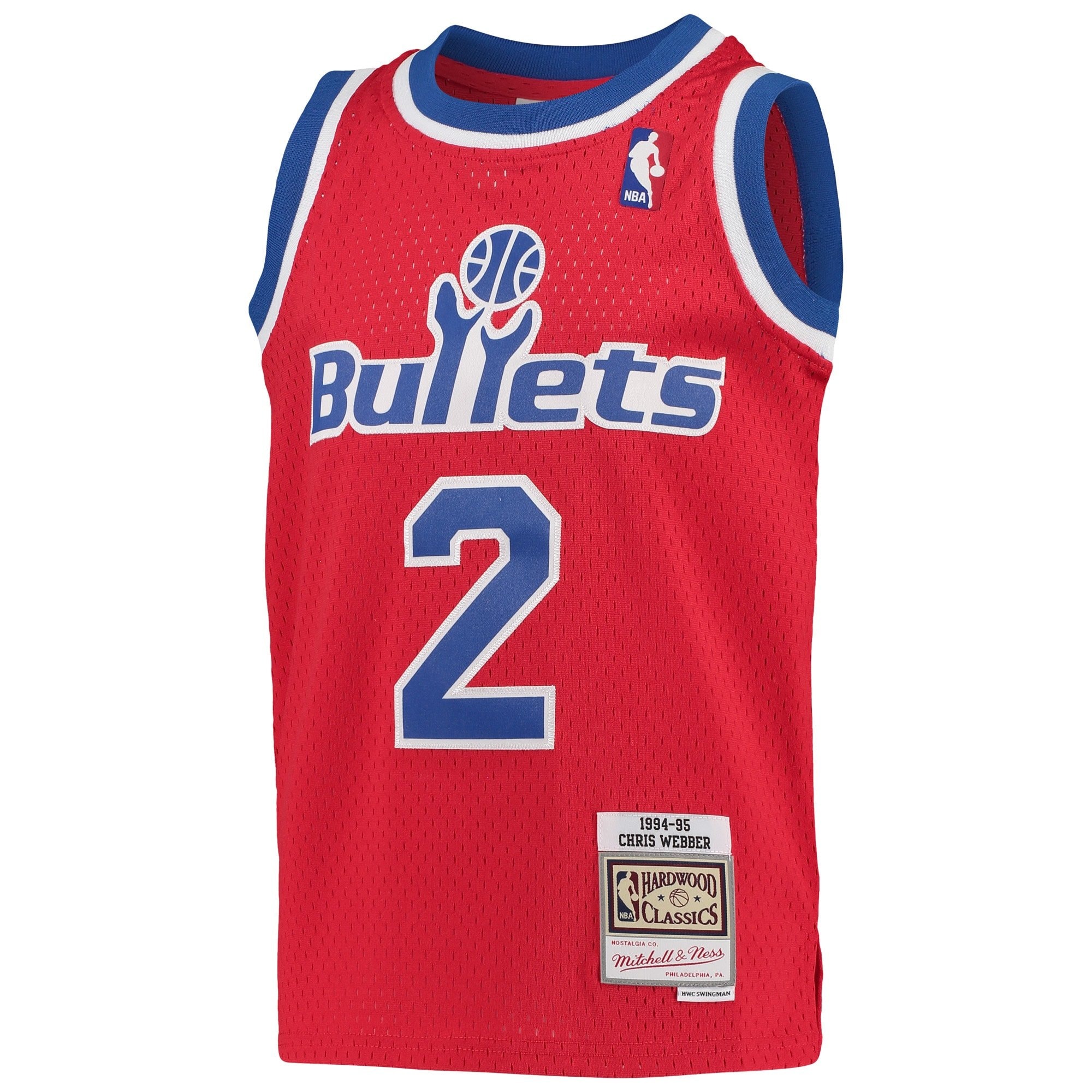 Youth Mitchell & Ness Chris Webber Red Washington Bullets 1994-95 Hardwood Classics Swingman Jersey