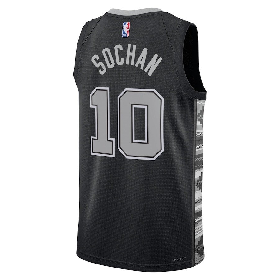 Jeremy Sochan 10 San Antonio Spurs Unisex Swingman Jersey Statement Edition Black