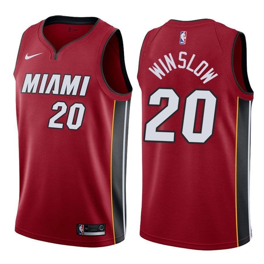 Men's Justise Winslow #20 State Red Heat Jersey - Breathable Polyester