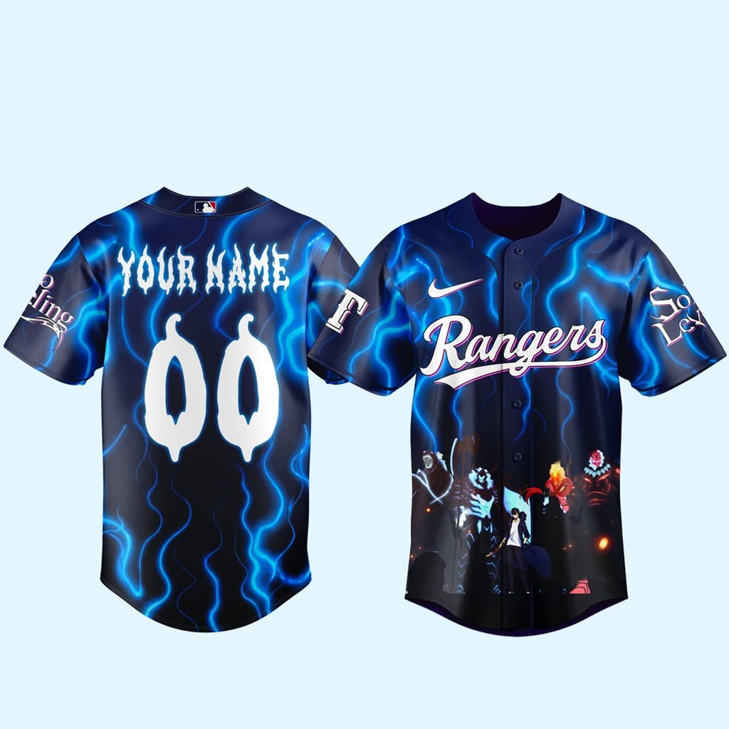 Custom Name and Number Baseball Team x Solo Leveling Baseball Jersey