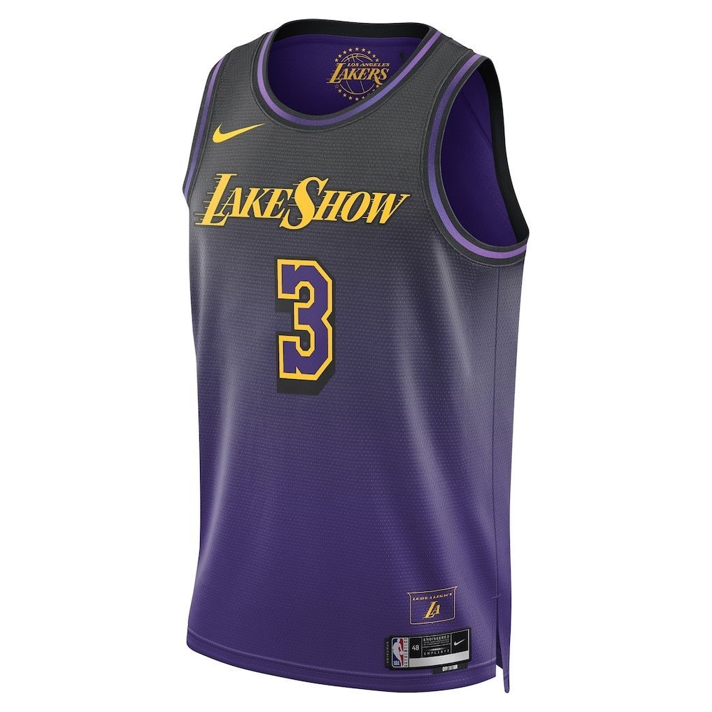 Anthony Davis 3 Los Angeles Lakers Unisex 2024/25 Swingman Player Jersey City Edition Purple