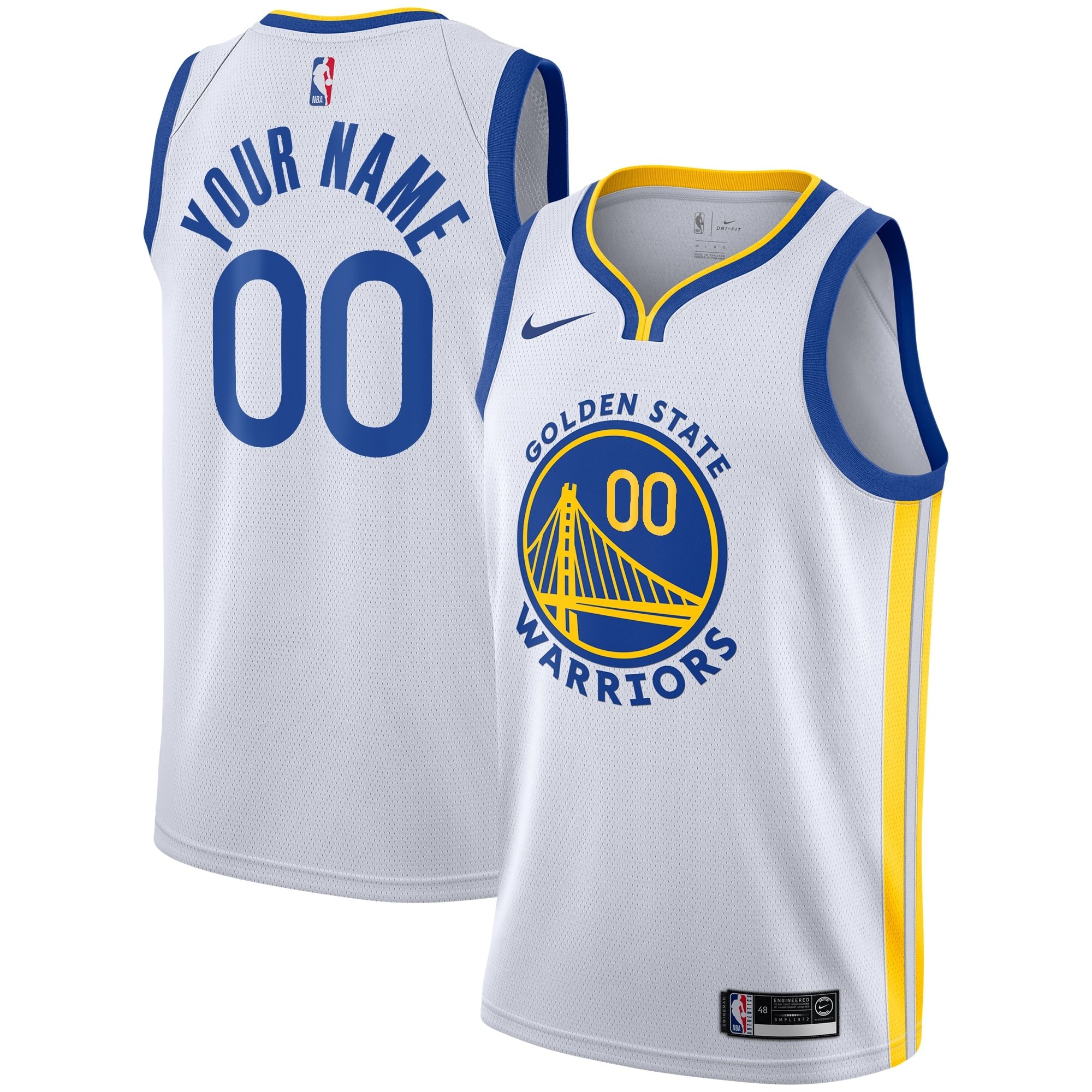 Golden State Warriors Association Swingman Custom Youth Jersey Multicolor S-3XL