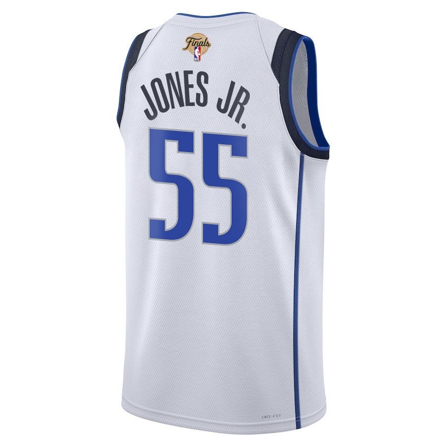 Derrick Jones Jr. #55 Dallas Mavericks 2024 Finals Patch Swingman Jersey Association Edition White