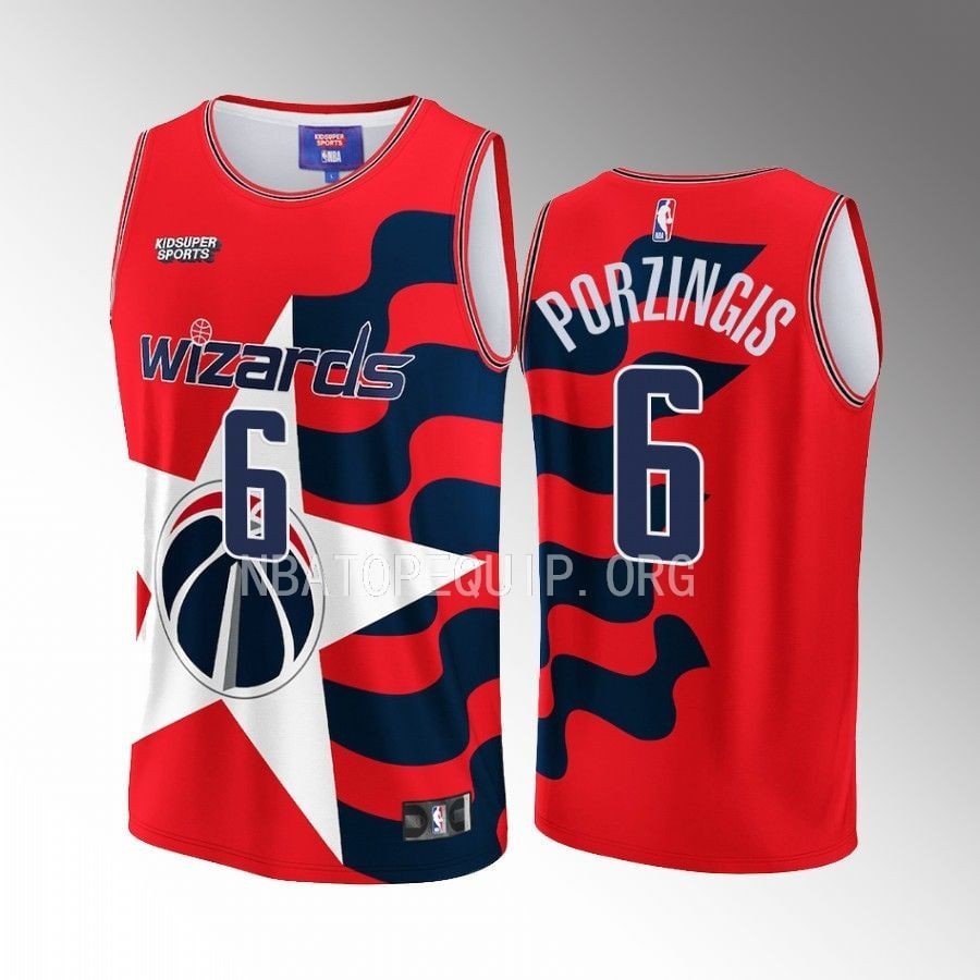 Kristaps Porzingis 6 Basketball Team Basketball & KidSuper Studios Unisex Hometown Jersey