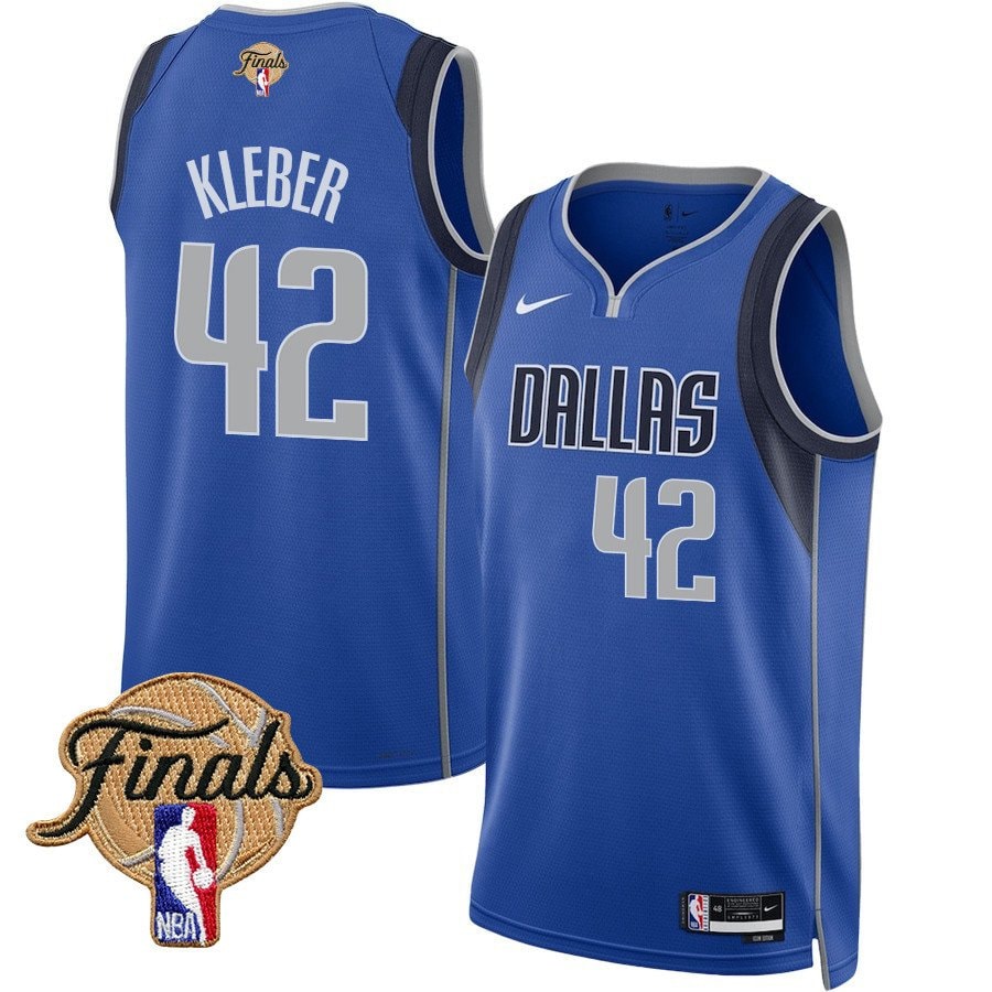 Maxi Kleber 42 Dallas Mavericks 2024 Finals Patch Swingman Jersey Icon Edition Blue