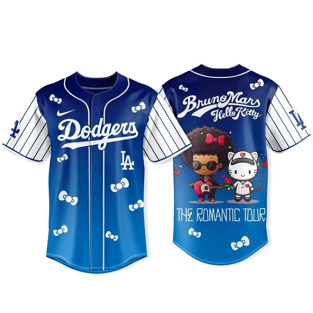 Baseball Team x Bruno Mars x Hello Kitty 20226 Navy Baseball Jersey