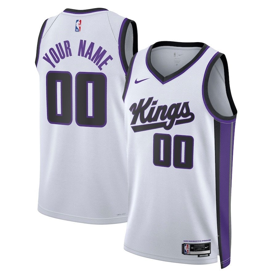 Sacramento Kings Association Swingman Custom Jersey White Unisex