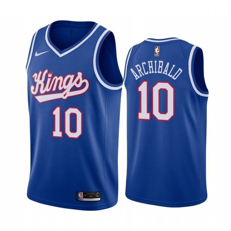 Men's Nate Archibald #10 Sacramento Kings Blue Throwback Basketball Jersey