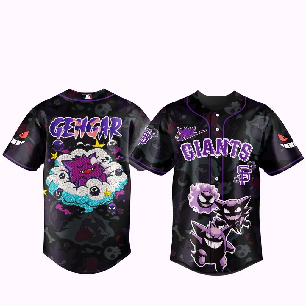 Baseball Team x Pokemon Gengar 2026 Baseball Jersey Version 1