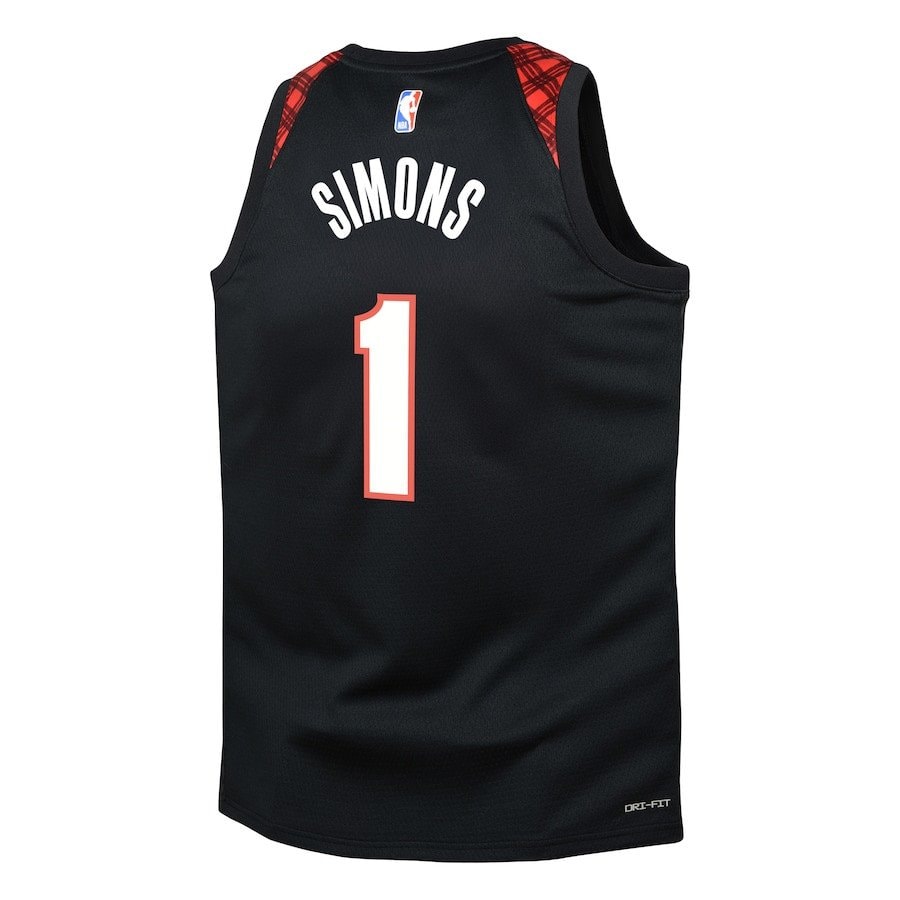 Anfernee Simons 1 Portland Trail Blazers 2023/24 City Edition Swingman Youth Jersey Black