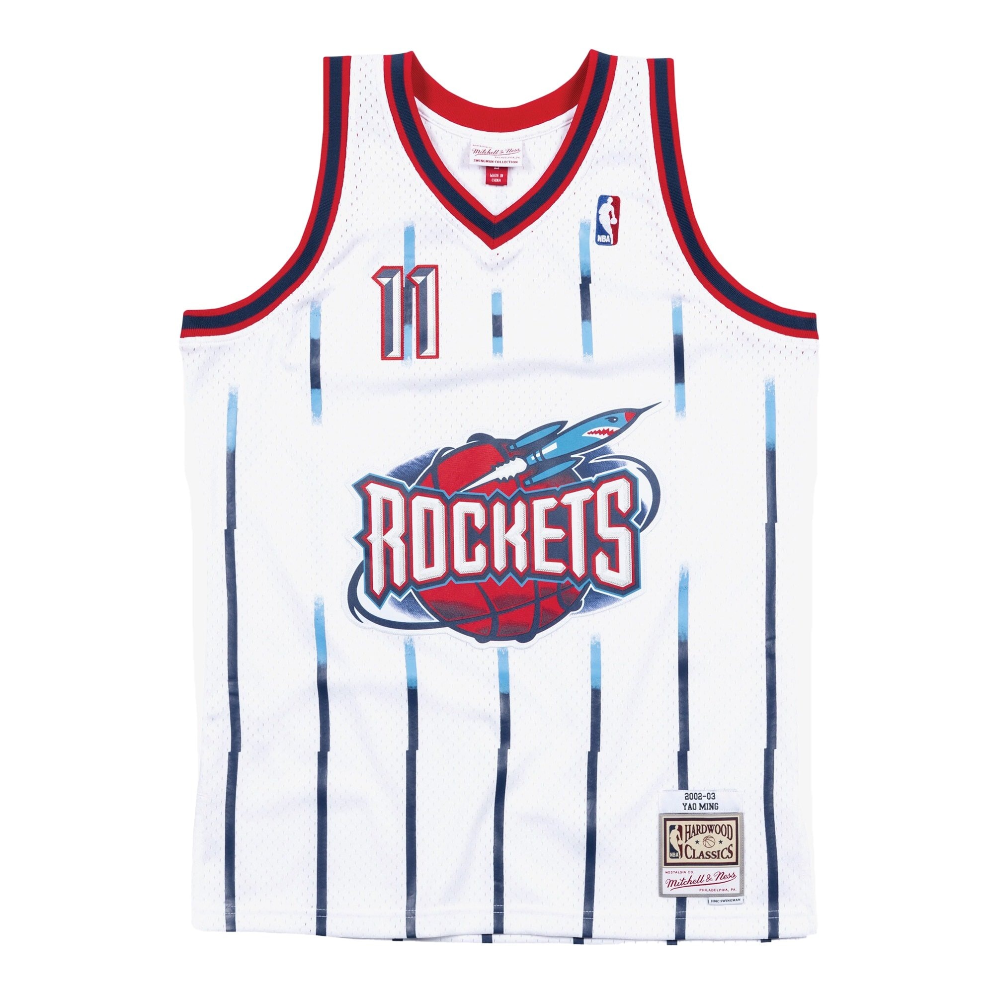 Men's Yao Ming White Houston Rockets Hardwood Classics Swingman Jersey - S-3XL
