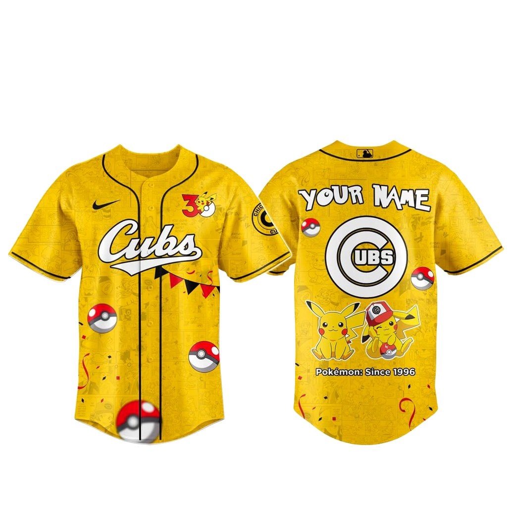 Custom Name Baseball Team x Pokemon 30th Anniversary Baseball Jersey