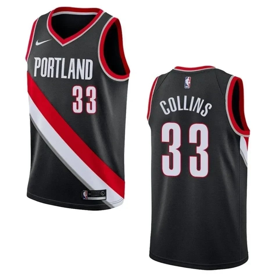 Men's Portland Trail Blazers Zach Collins 33 Icon Swingman Jersey Black