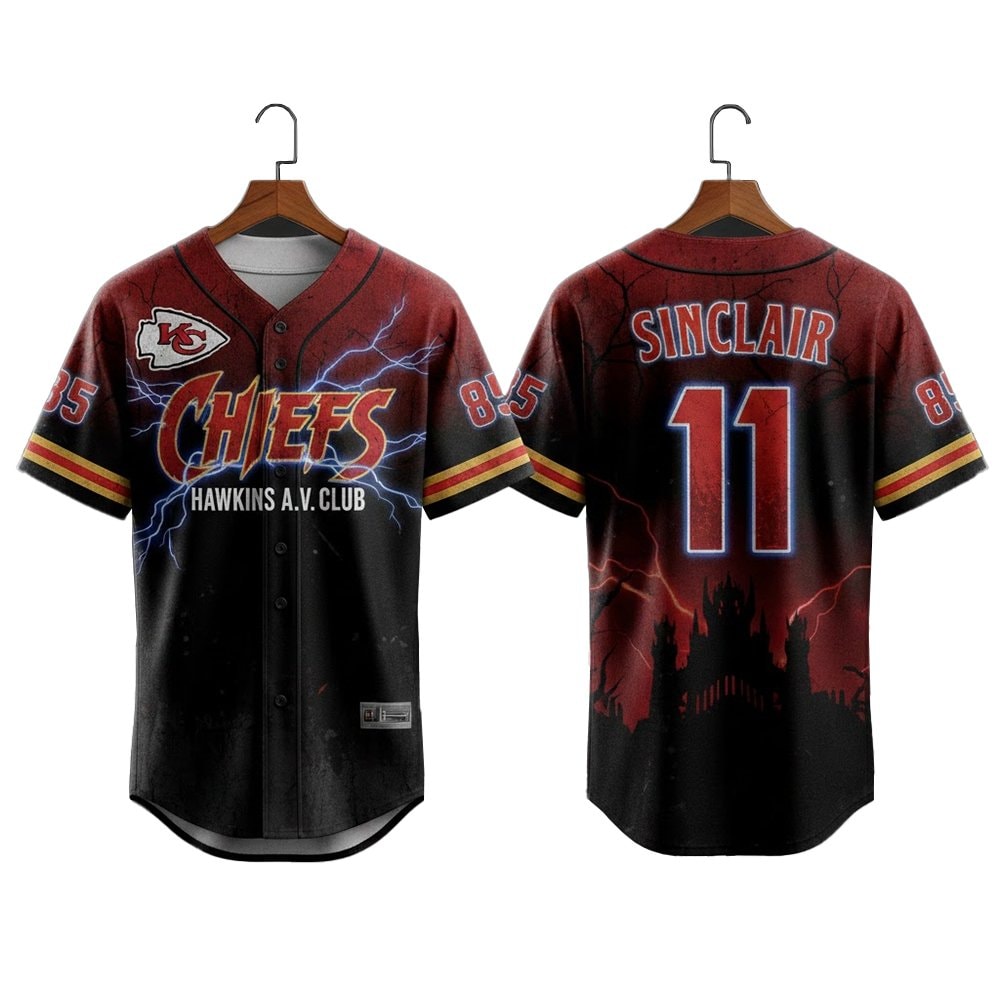 Football Team Stranger Things 5 Hawkins AV Club Baseball Jersey