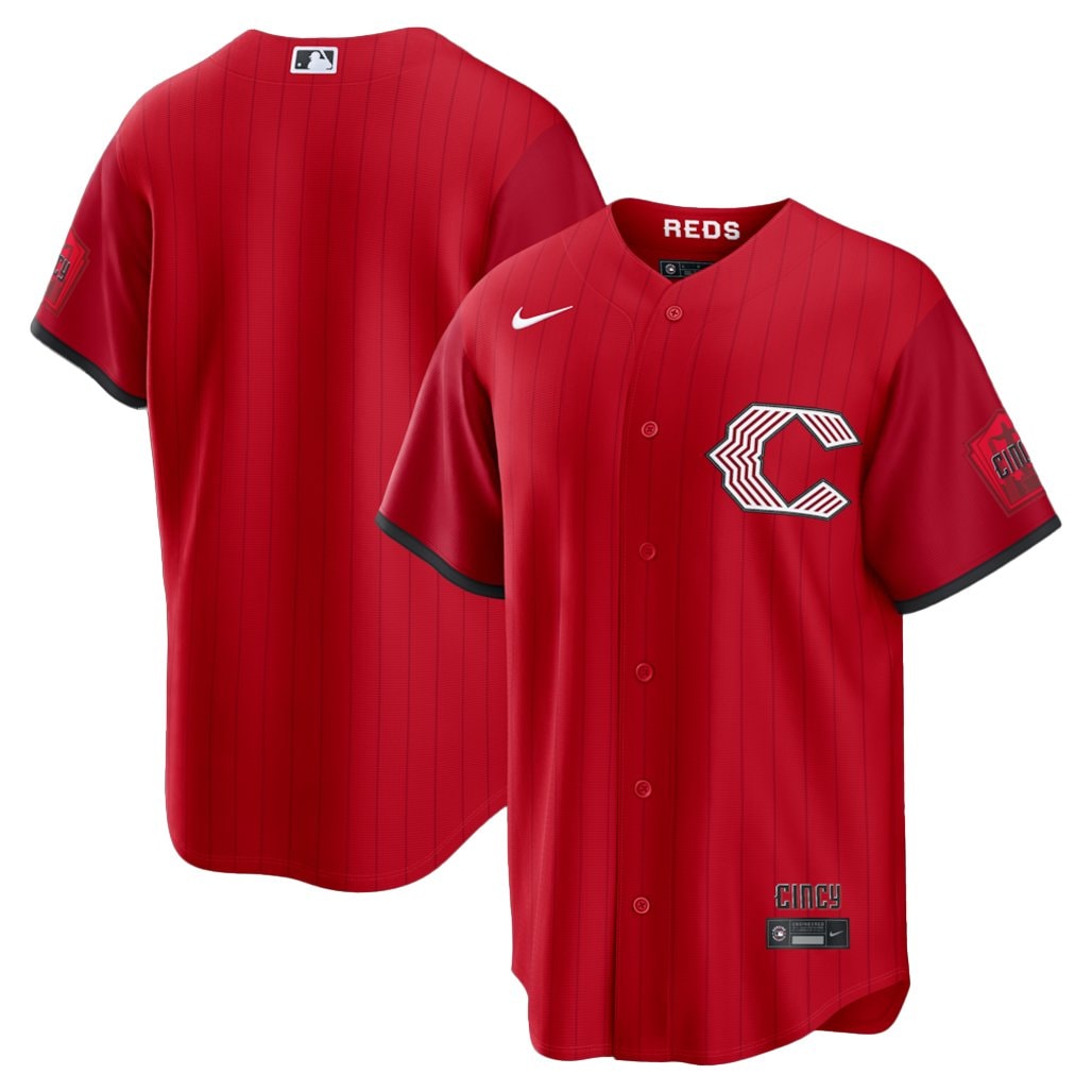 Baseball Team Red 2026 City Connect Stadium Cincy Baseball Jersey
