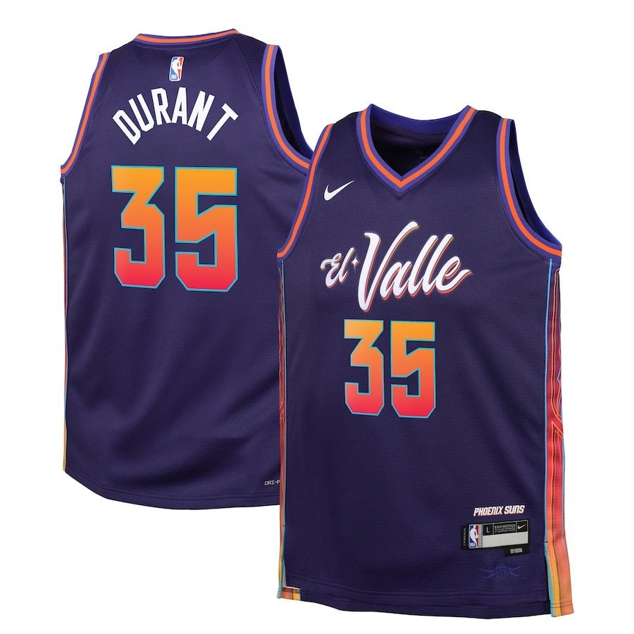 Kevin Durant 35 Phoenix Suns 2023/24 City Edition Swingman Youth Jersey Purple