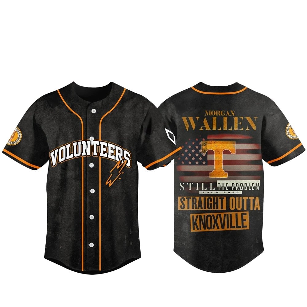 Morgan Wallen Straight Outta Knoxville Volunteers Baseball Jersey