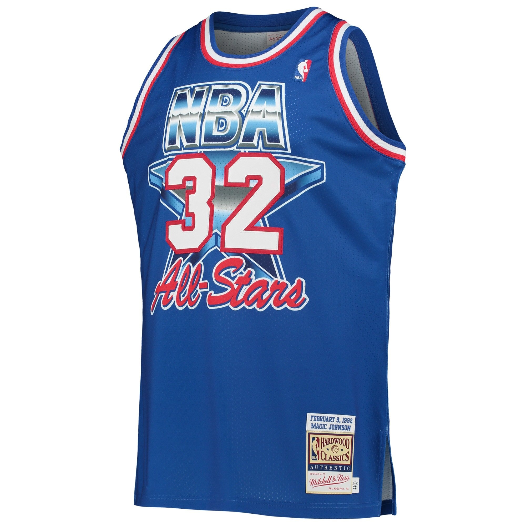 Men's Mitchell & Ness Magic Johnson Royal Western Conference 1992 NBA All-Star Game Jersey