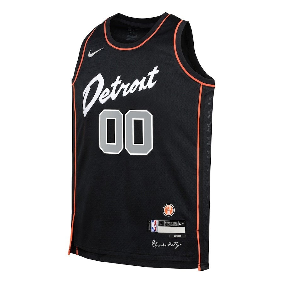 Detroit Pistons 2023/24 City Edition Swingman Custom Youth Jersey Black - 100% Polyester