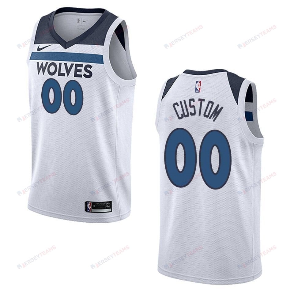 Men's Minnesota Timberwolves 00 Custom Association Swingman Jersey White