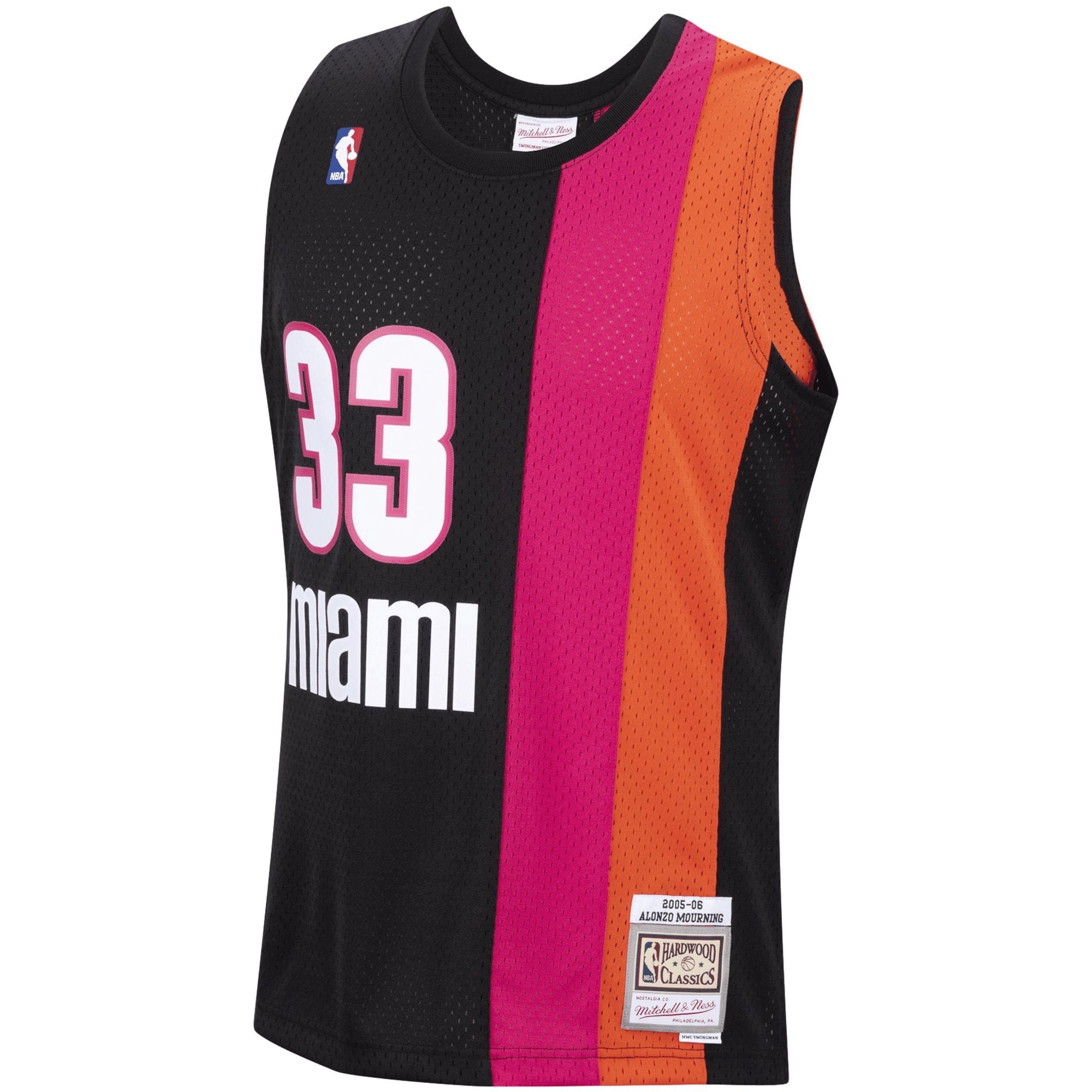Alonzo Mourning Miami Heat Mitchell & Ness 2005-06 Hardwood Classics Swingman Jersey - Black Jersey