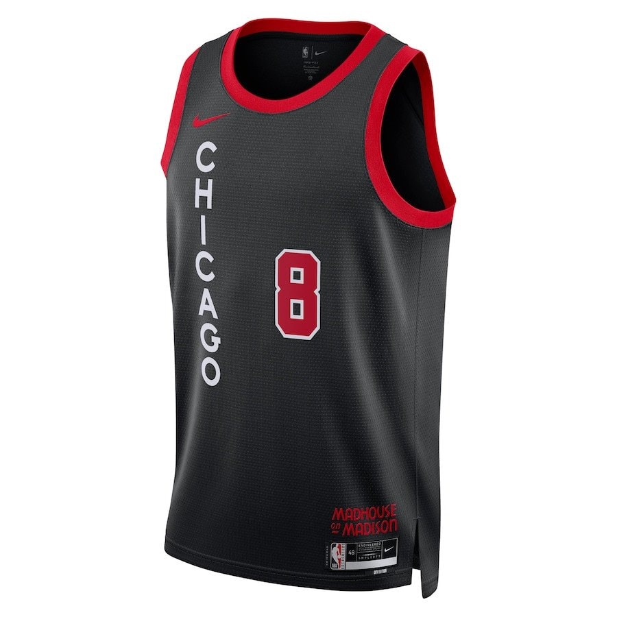 Zach LaVine 8 Chicago Bulls 2023/24 City Edition Swingman Jersey Black Unisex