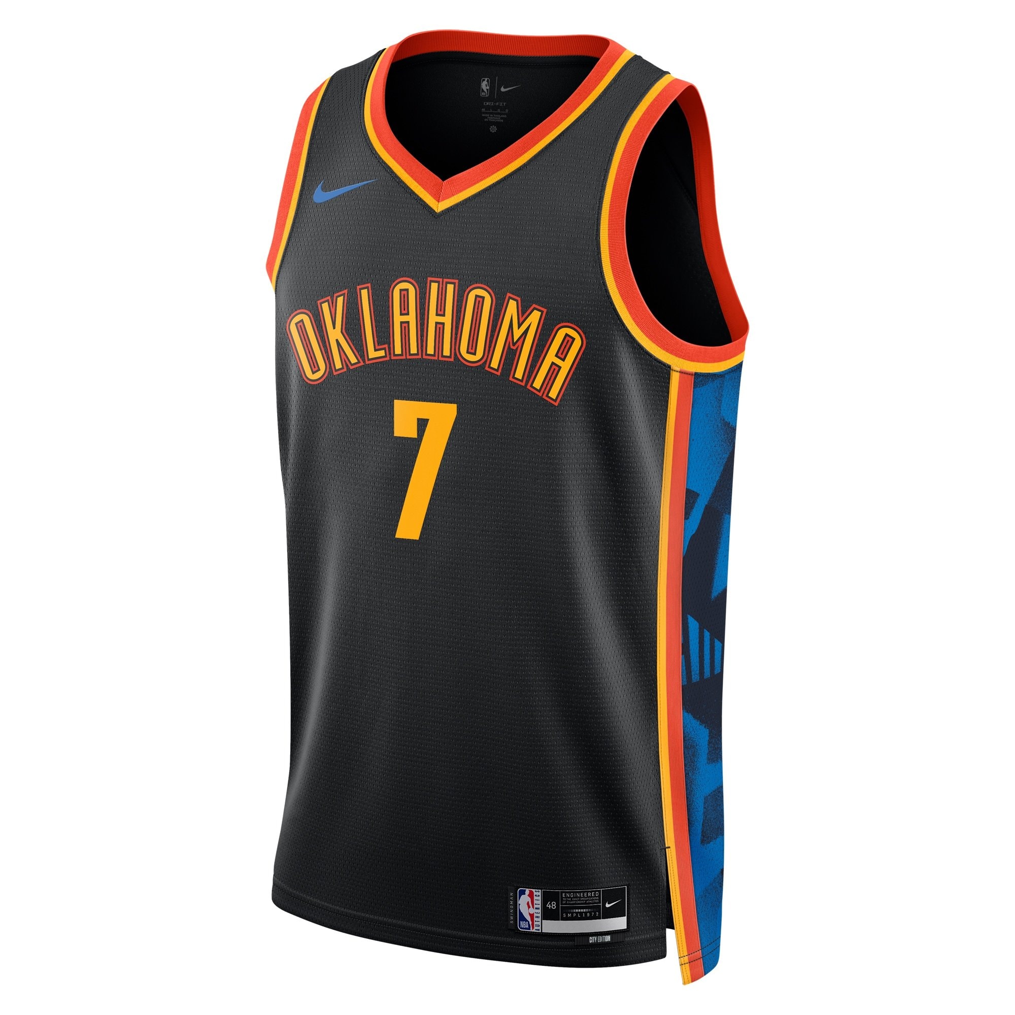 Oklahoma City Thunder City Edition Swingman Jersey 2024 Black Chet Holmgren Unisex